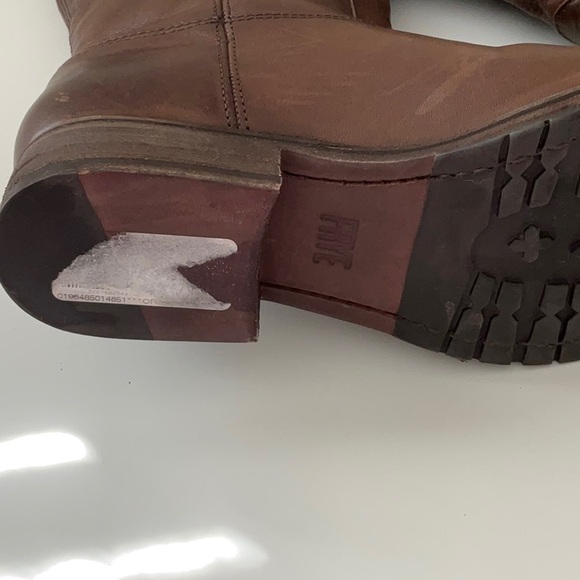 FRYE MELISSA BUTTON LUG TALL PULL ON BOOT in BROWN Sz 7 NWOT Msrp $358 - Picture 9 of 14